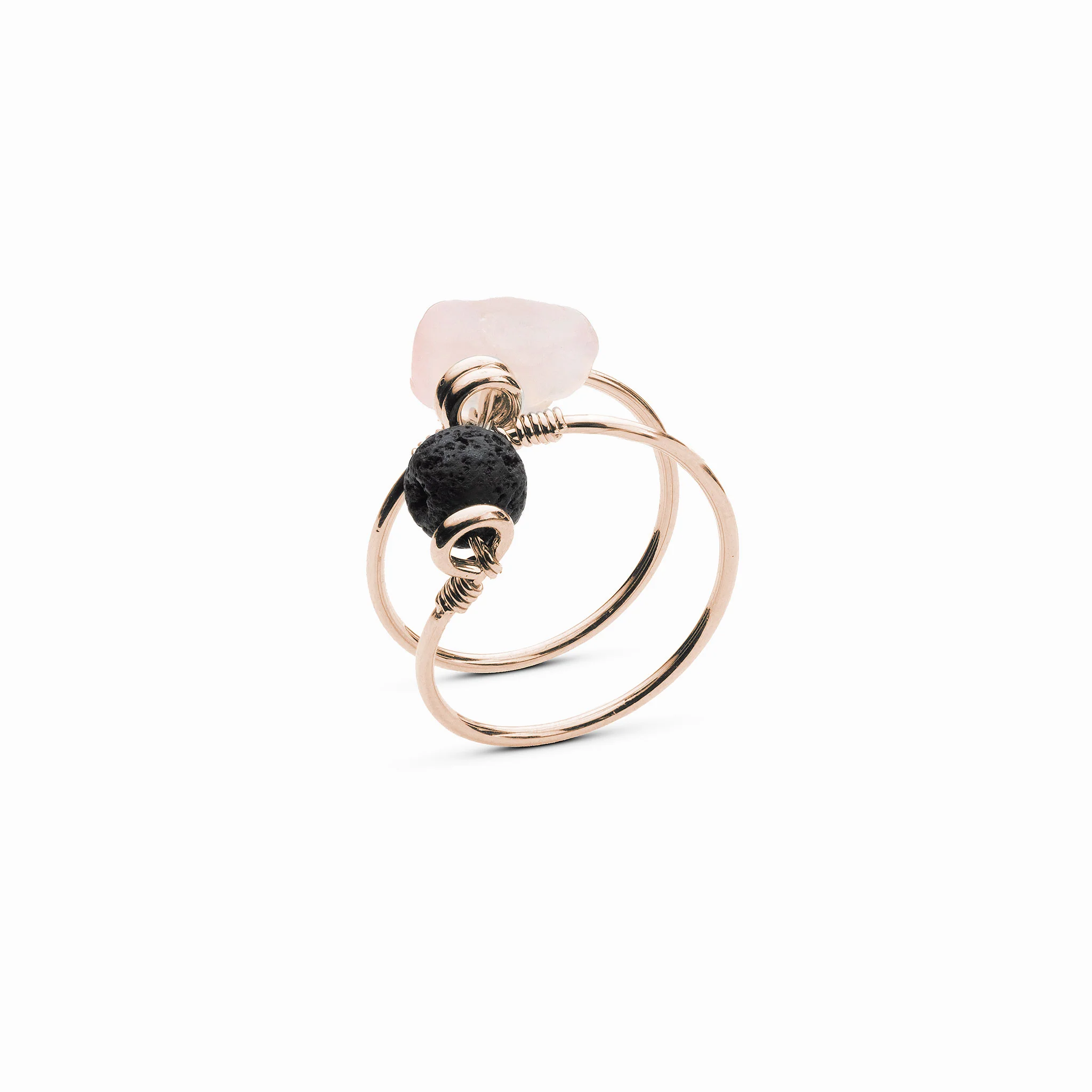 Rose Quartz Double Wrap Diffuser Ring - Image 8